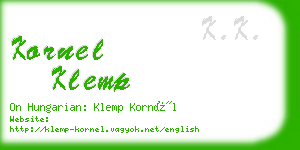 kornel klemp business card